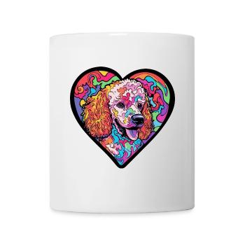 Caniche Chien Cœur Chien Amour - Mug blanc - blanc - Devant