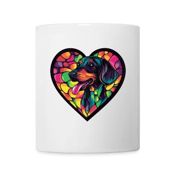 Teckel BadgerDog Heart Dog Love - Mug blanc - blanc - Devant