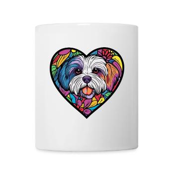 Coeur de chien havanais Amour de chien - Mug blanc - blanc - Devant