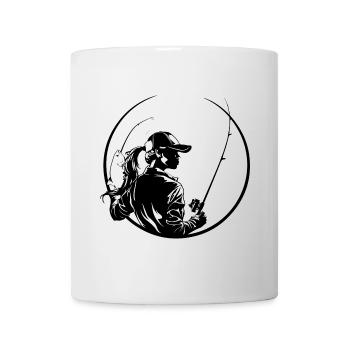 Fishing Woman Silhouette - Mug - white - Front