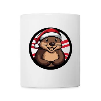 Animal de Noël castor - Mug blanc - blanc - Devant