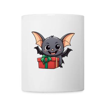 Cute bat celebrating Christmas. - Mug - white - Front