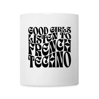 Mädchen hören französischen Techno - Tasse - Weiß - Vorne