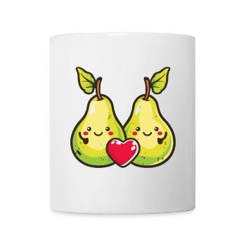 Poire Couple Amour Coeur Bande Dessinée - Mug blanc - blanc - Devant