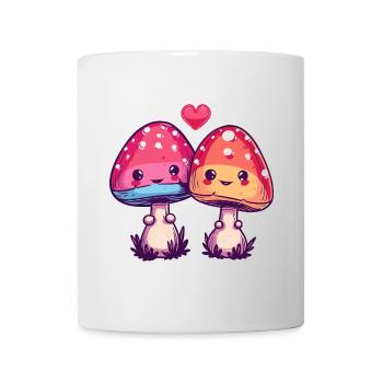 Mushrooms Couple Love Heart Comic - Mug - white - Front