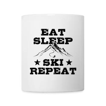 Eat Sleep Ski Repeat - Ski - Ski - Mug - white - Front