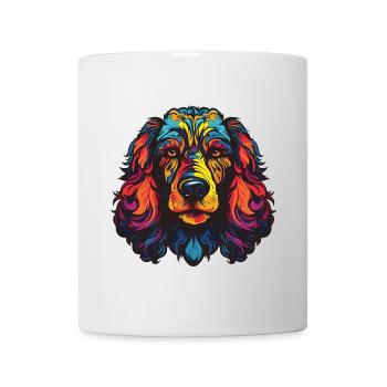 Caniche chien portrait - Mug blanc - blanc - Devant