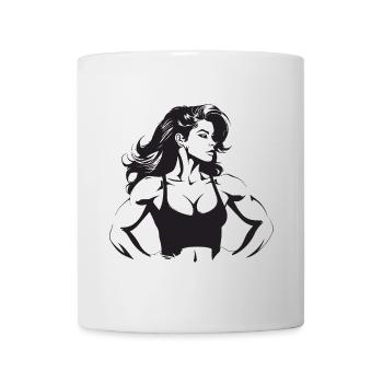Woman Muscles Bodybuilding Fitness Gym - Mug - white - Front