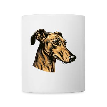 Greyhound Hund Portrait - Tasse - Weiß - Vorne
