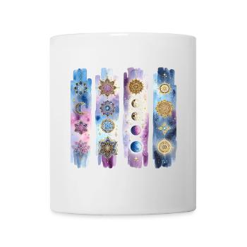 Méditation Aquarelle Mandala Yoga - Mug blanc - blanc - Devant