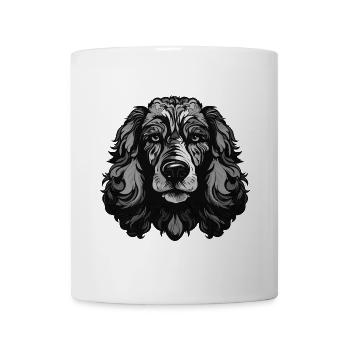 Caniche chien portrait - Mug blanc - blanc - Devant
