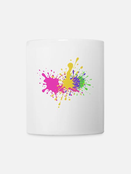 Bunte Kleckse Geschenkidee Skater - Tasse - Weiß