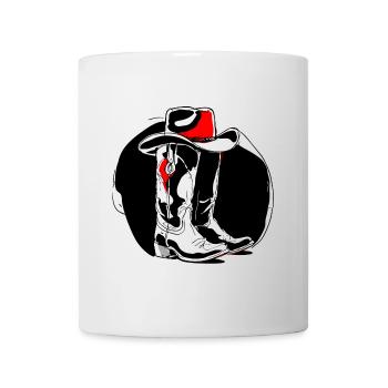 Stetson und Boots Western Country Line Dance - Tasse - Weiß - Vorne