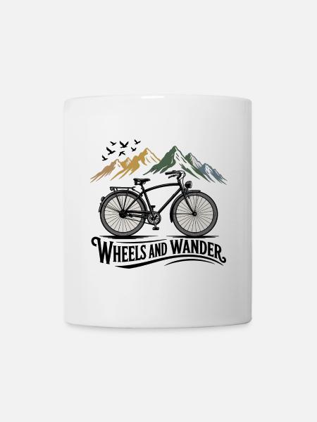 Wheels & Wander – Bergabenteuer - Tasse - Weiß