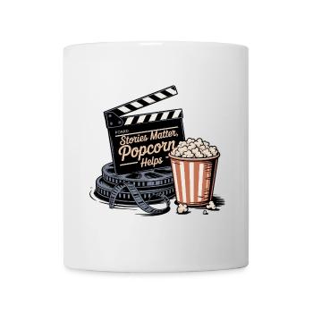 Stories Matter, Popcorn Helps - Mug - white - Front