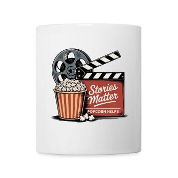 Stories Matter, Popcorn Helps - Mug - white - Front