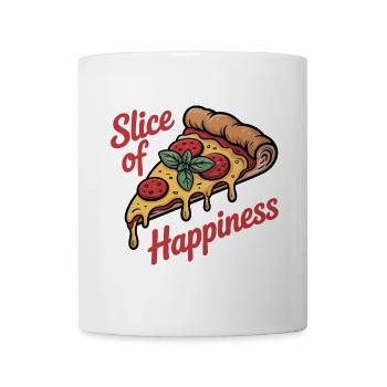Tranche de bonheur - Pizza - Mug blanc - blanc - Devant