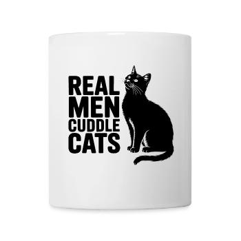 Real men cuddle cats! Cats Dad Kitten - Mug - white - Front