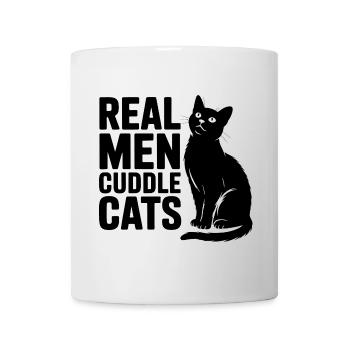 Echte Männer kuscheln Katzen! Katzen Papa Kitten - Tasse - Weiß - Vorne