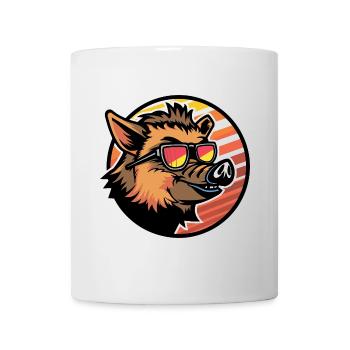 Schwein Comic Wildschwein - Tasse - Weiß - Vorne