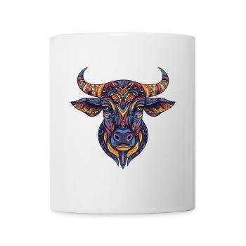 Taureau coloré - Mug blanc - blanc - Devant