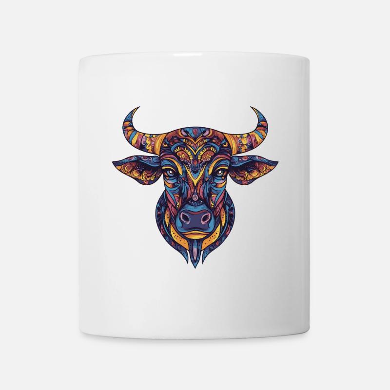 Taureau coloré - Mug blanc - blanc