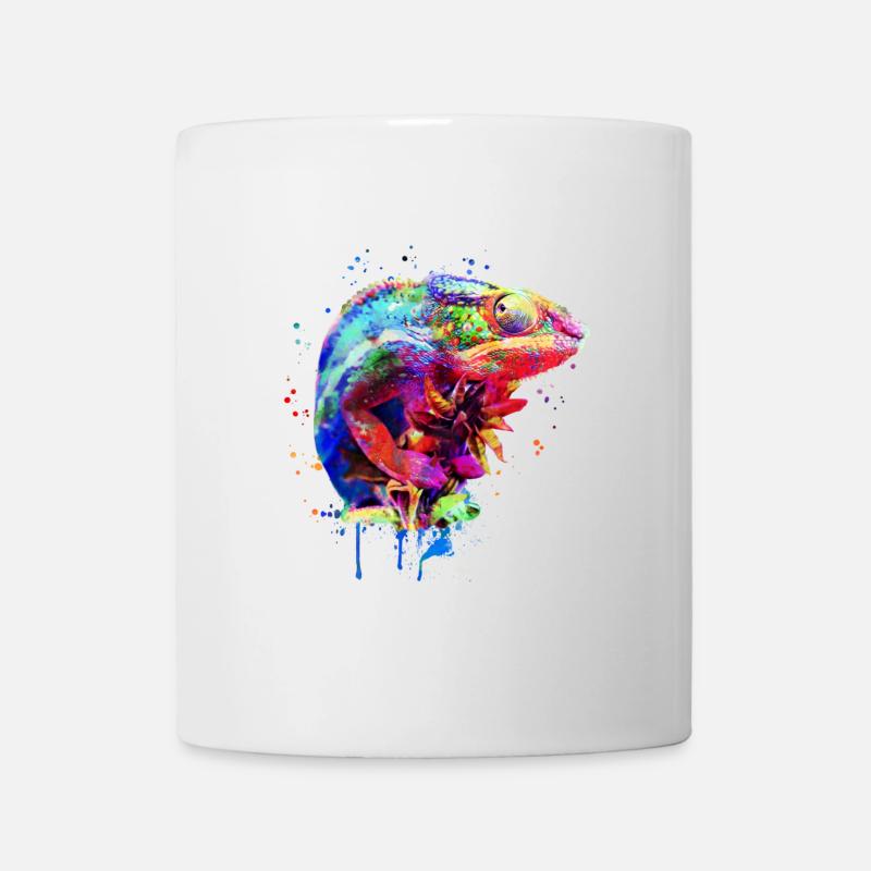 Panther Chameleon Watercolor Design - Mug - white