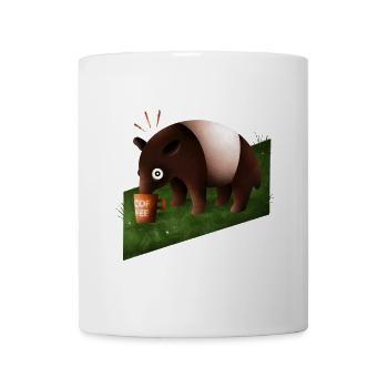 Tapir au café - Tapir fatigué - Mug blanc - blanc - Devant