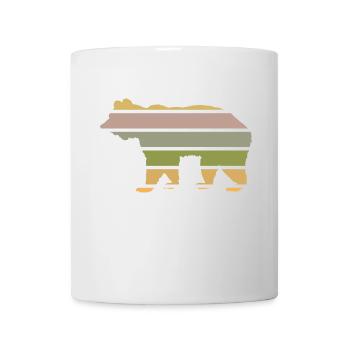 ours habitant de la forêt de la forêt ours brun-coucher de soleil - Mug blanc - blanc - Devant