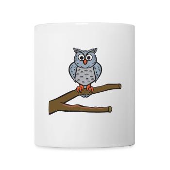 Owl sitting on a branch - Mug - white - Front