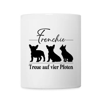 Frenchie Französische Bulldogge Treue auf Pfoten - Tasse - Weiß - Vorne