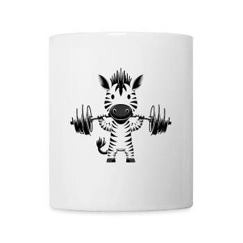 Zebra Workout Silhouette with Dumbbell - Mug - white - Front