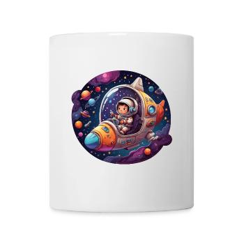 Petit astronaute heureux dans un vaisseau spatial - Mug blanc - blanc - Devant