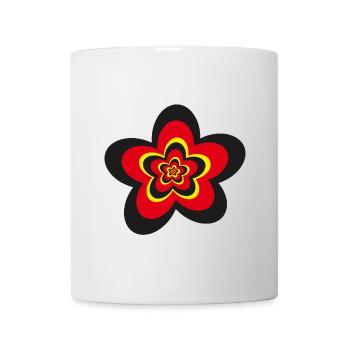 Deutschlandfarben Blume in schwarz, rot und gelb. - Tasse - Weiß - Vorne