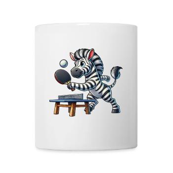 Zebra Tischtennis Tischtennisspieler Cartoon - Tasse - Weiß - Vorne
