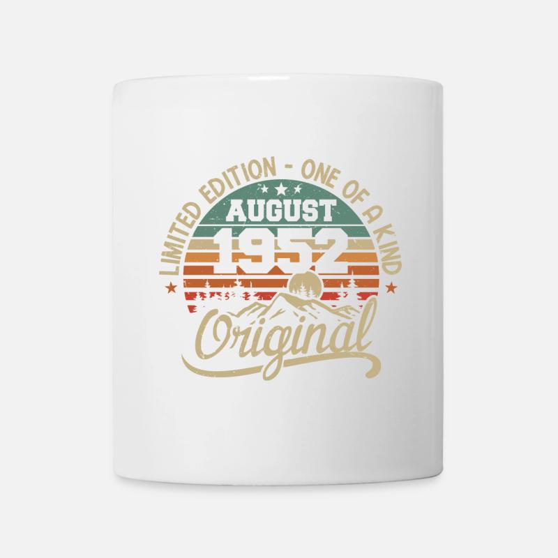 August 1952 Geburtstagsgeschenk - Geboren im August 1952 - Tasse - Weiß