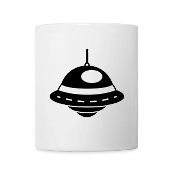fliegende Untertasse - Tasse - Weiß - Vorne