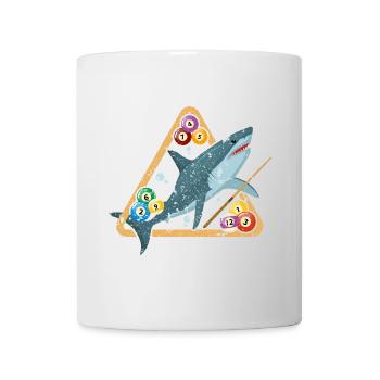 Hai beim Billardspielen - Tasse - Weiß - Vorne