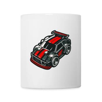 Modèle réduit de voiture jouet rouge et noir - Mug blanc - blanc - Devant