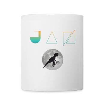 JAN - Beautiful boy name with dinosaur - Mug - white - Front
