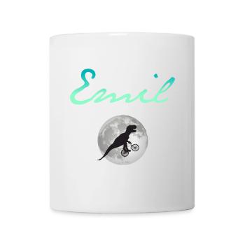 EMIL - Beautiful boy name with dinosaur - Mug - white - Front