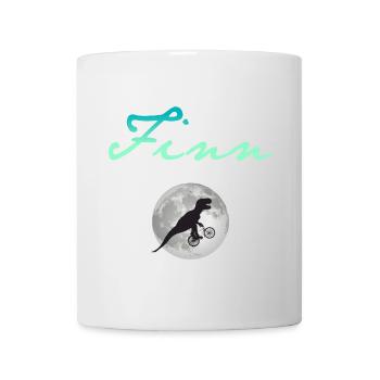 FINN - Schöner Jungen Name mit Dinosaurier - Tasse - Weiß - Vorne