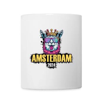 Amsterdam 2024 Vacances de fête de l’alpaga - Mug blanc - blanc - Devant