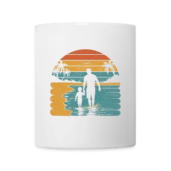 Father and son holiday beach retro vintage - Mug - white - Front