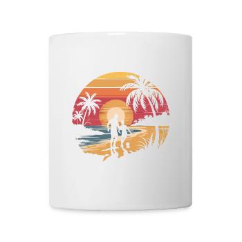 Father and son football holiday beach retro vintage - Mug - white - Front