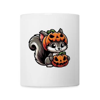 Halloween kürbis eichhörnchen lustig oktober herbs - Tasse - Weiß - Vorne