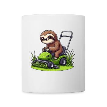 Faultier Rasenmäher Traktor Landschaftsbau - Tasse - Weiß - Vorne