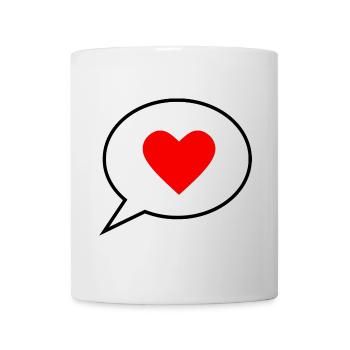 rotes Herz rot Valentinstag Geschenk - Tasse - Weiß - Vorne