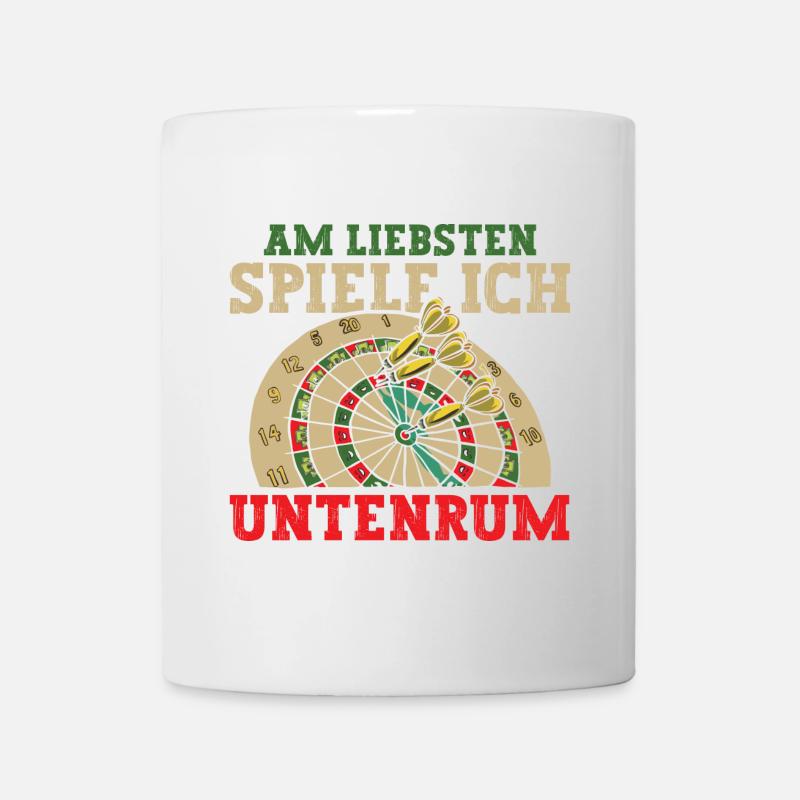 Dart Dartspielen Dartscheibe - Tasse - Weiß