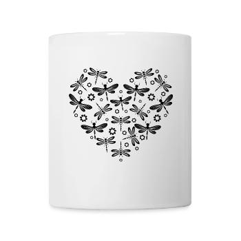 Motif Coeur Femme Adore Libellule - Mug - white - Front